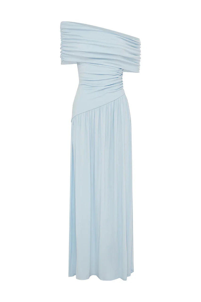 MALANI ONE SHOULDER MAXI DRESS - BLUE