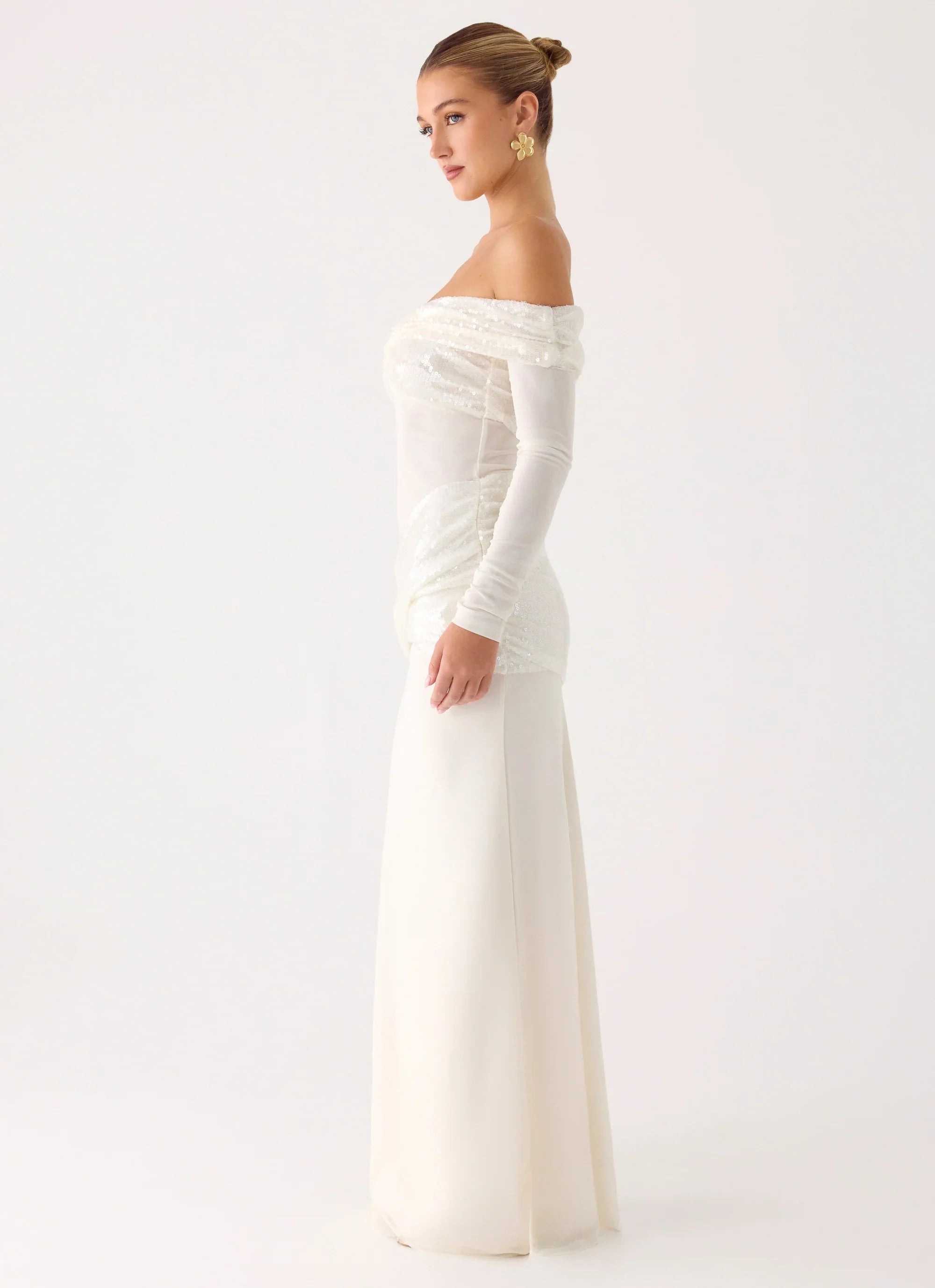 Over To You Sequin Maxi Dress - White