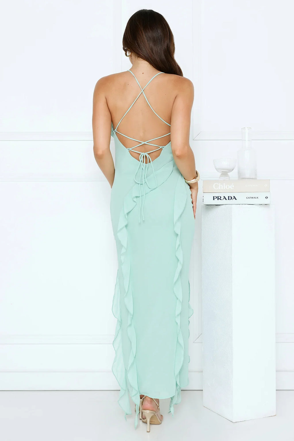 Station Of Luxe Maxi Dress Green
