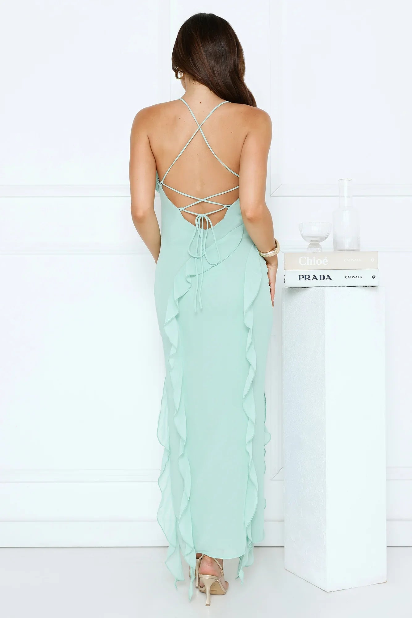 Station Of Luxe Maxi Dress Green