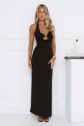 Wardrobe Elevated Halter Maxi Dress Black