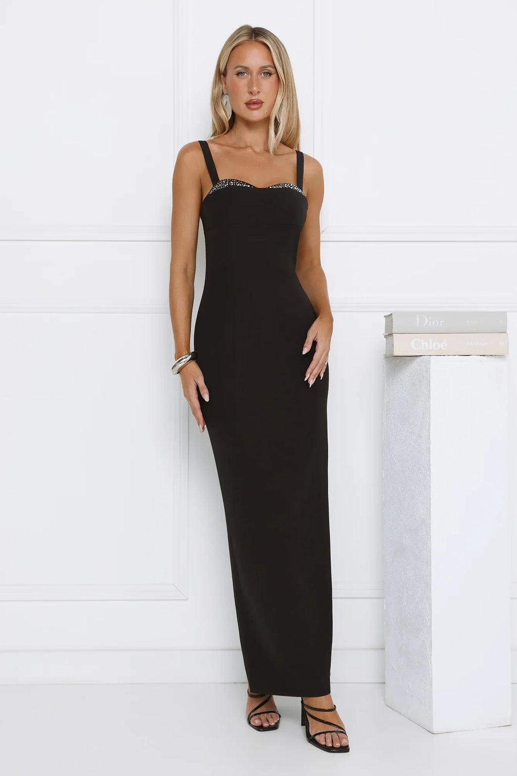 Champagne Society Maxi Dress Black