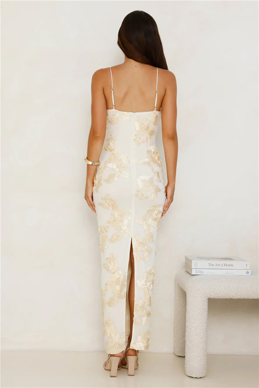 Amber Zest Mesh Maxi Dress Yellow