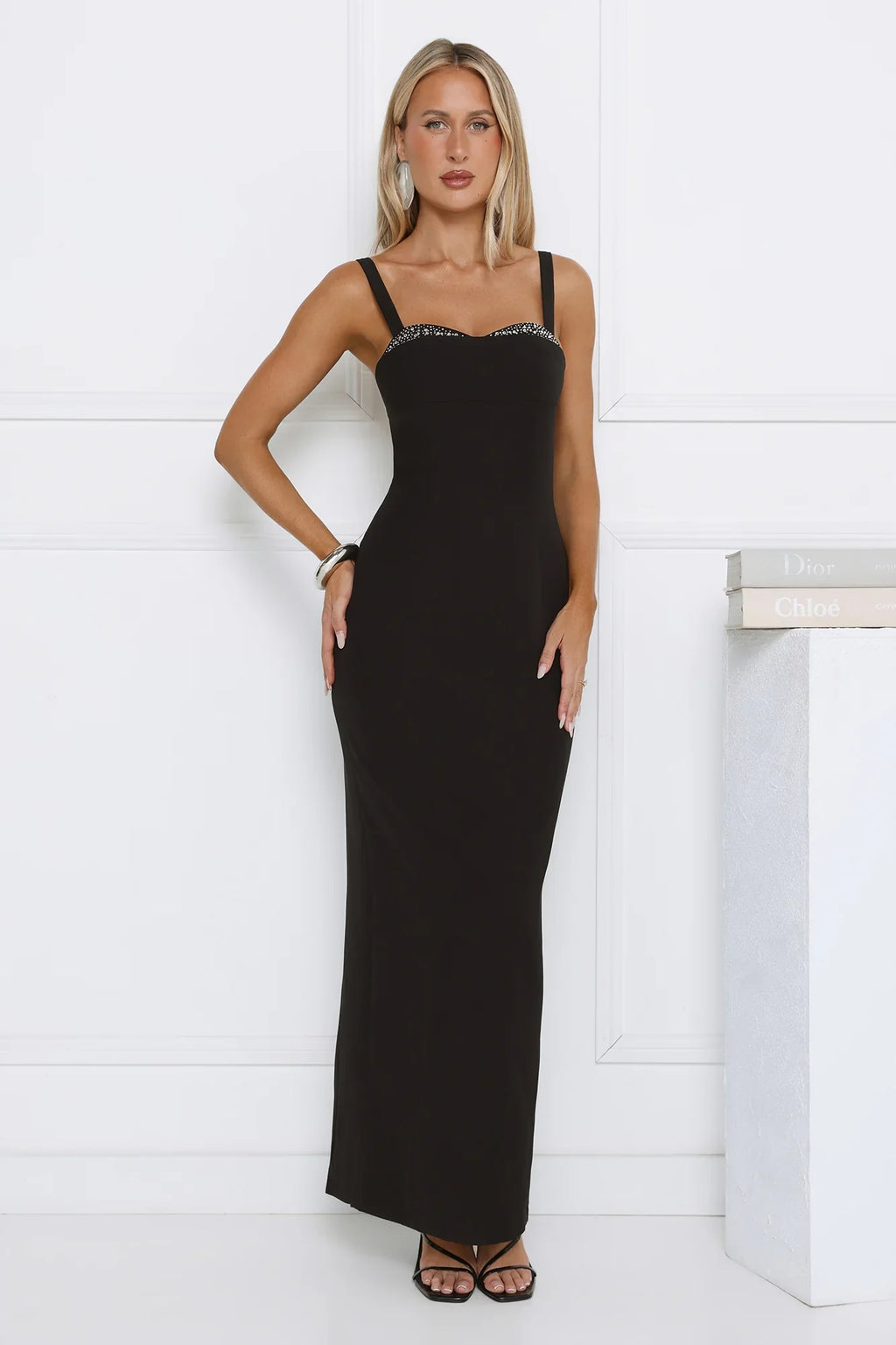 Champagne Society Maxi Dress Black