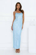 The Shine Collective Sequin Maxi Dress Blue