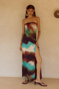 VEGA STRAPLESS MAXI DRESS - VEGA CHOCOLATE