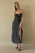Jenae Linen Polka Dot Midi Dress