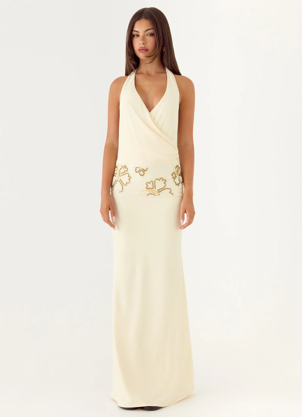 Sandrine Beaded Maxi Dress - Yellow