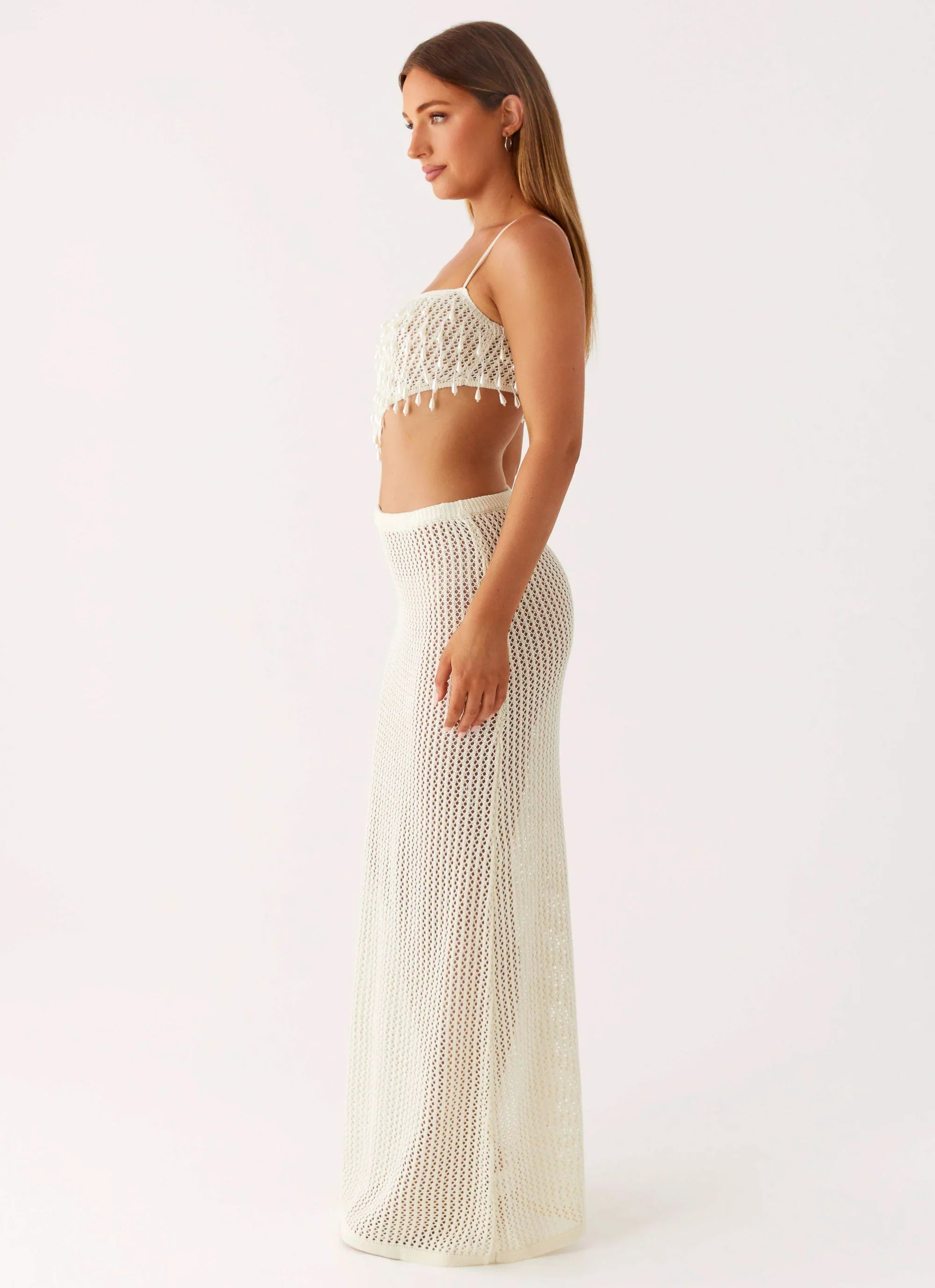 Shellbound Crochet Maxi Dress - Ivory