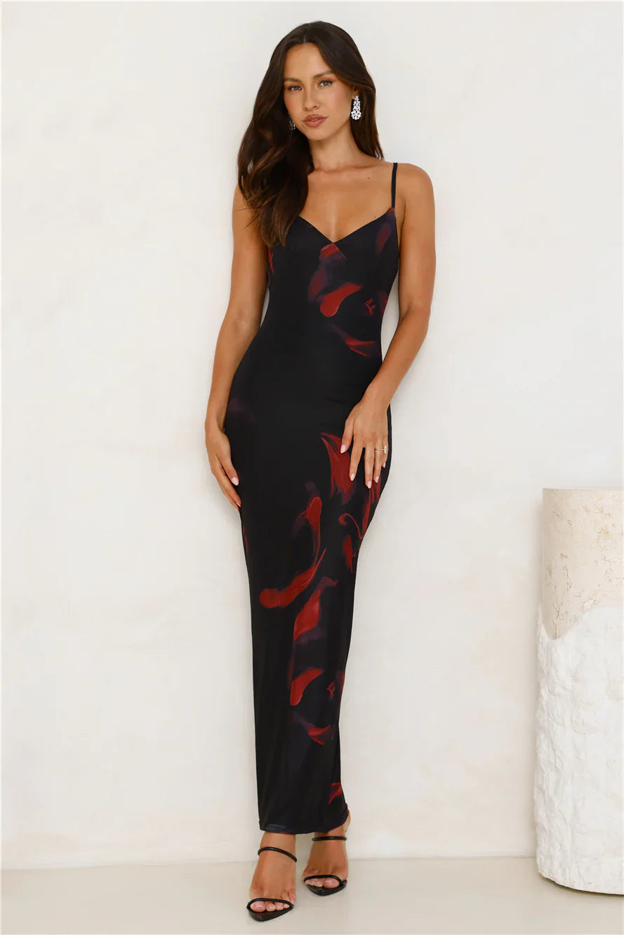 Love Based Mesh Maxi Dress Black
