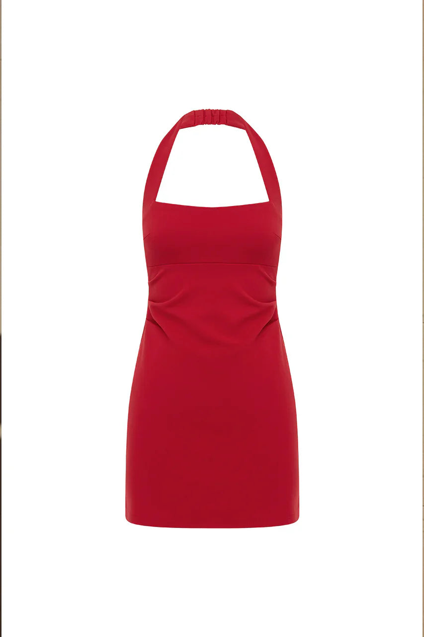 FRANCA MINI DRESS - CHERRY RED