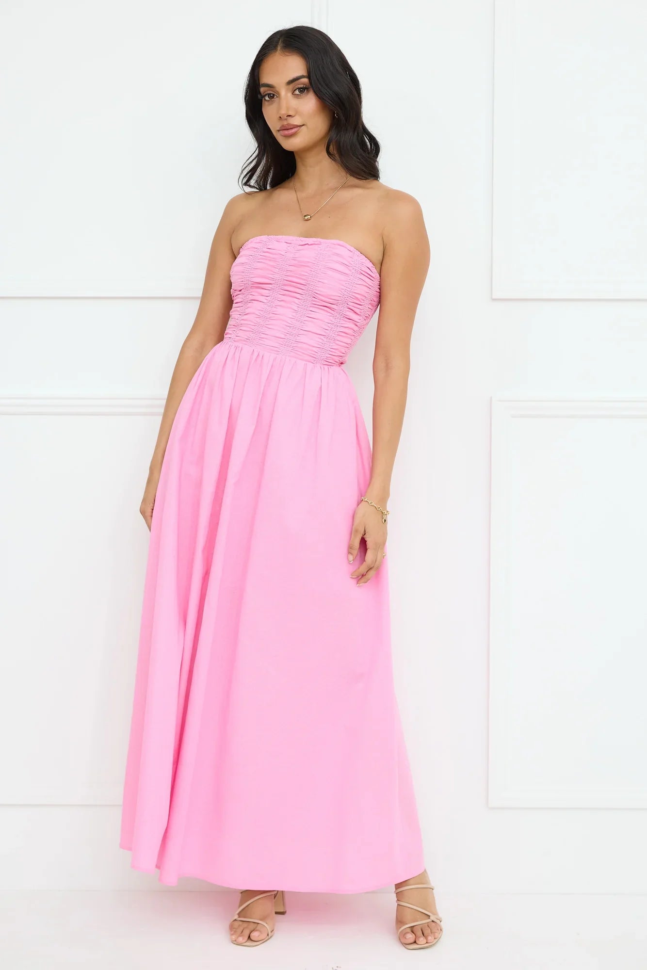 Luciana Strapless Maxi Dress Pink