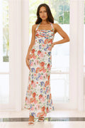 Whimsical Land Halter Maxi Dress Floral