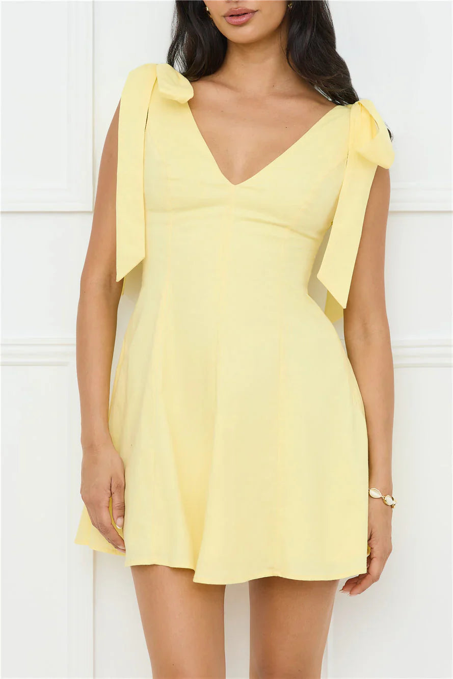 Pretty In Power Mini Dress Yellow