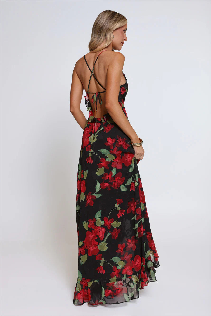 Riviera Sunset Maxi Dress Black