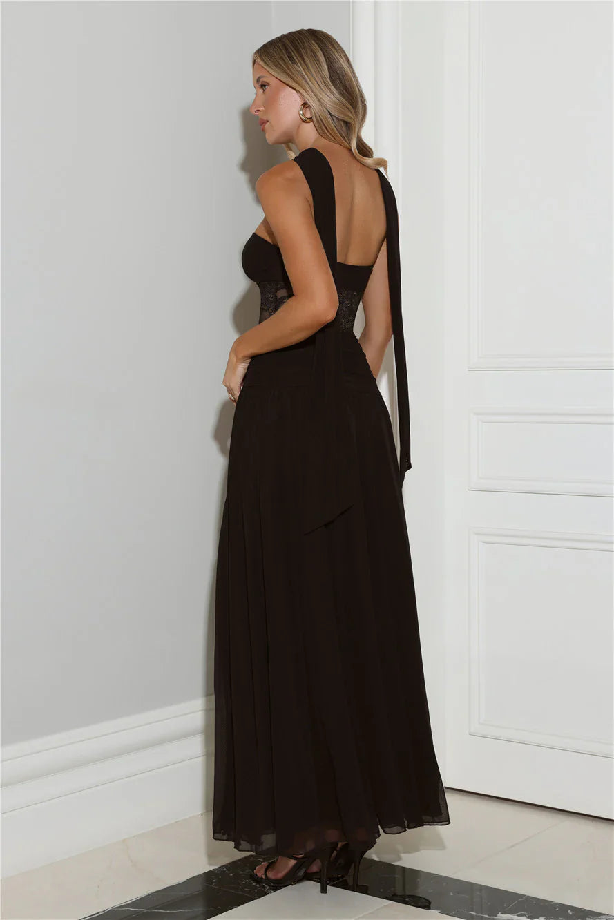 Favourite Luxury Strapless Maxi Dress Black